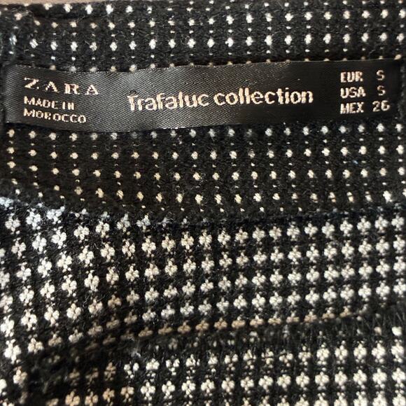 Zara Trafaluc Black Belted Asymmetric Polka Dot Skort Small Neutral Mini Shorts - Picture 9 of 10